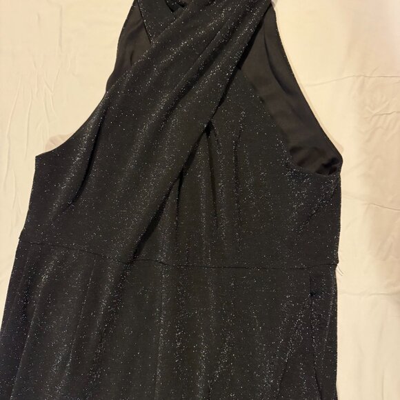 Calvin Klein Women's Metallic Crepe Crossover Halter Jumpsuit - Picture 2 of 3